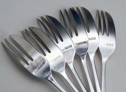 Art Deco Silver Cake Forks (set of 6)